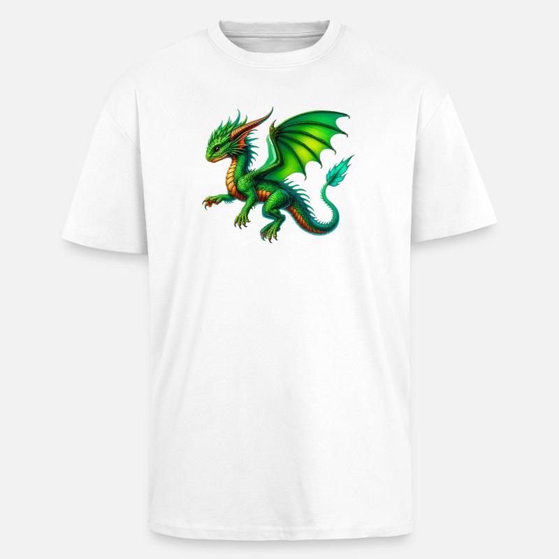 Drache - Oversized Heavyweight Unisex T-Shirt - Weiß