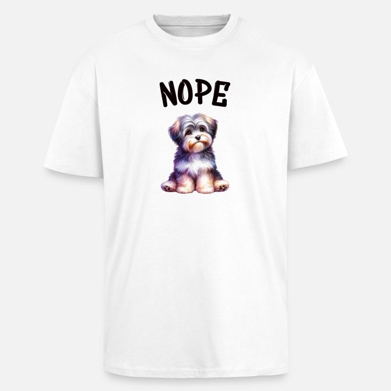 Havanese Nope Hundchen Farbenspiel - Oversized Heavyweight Unisex T-Shirt - Weiß
