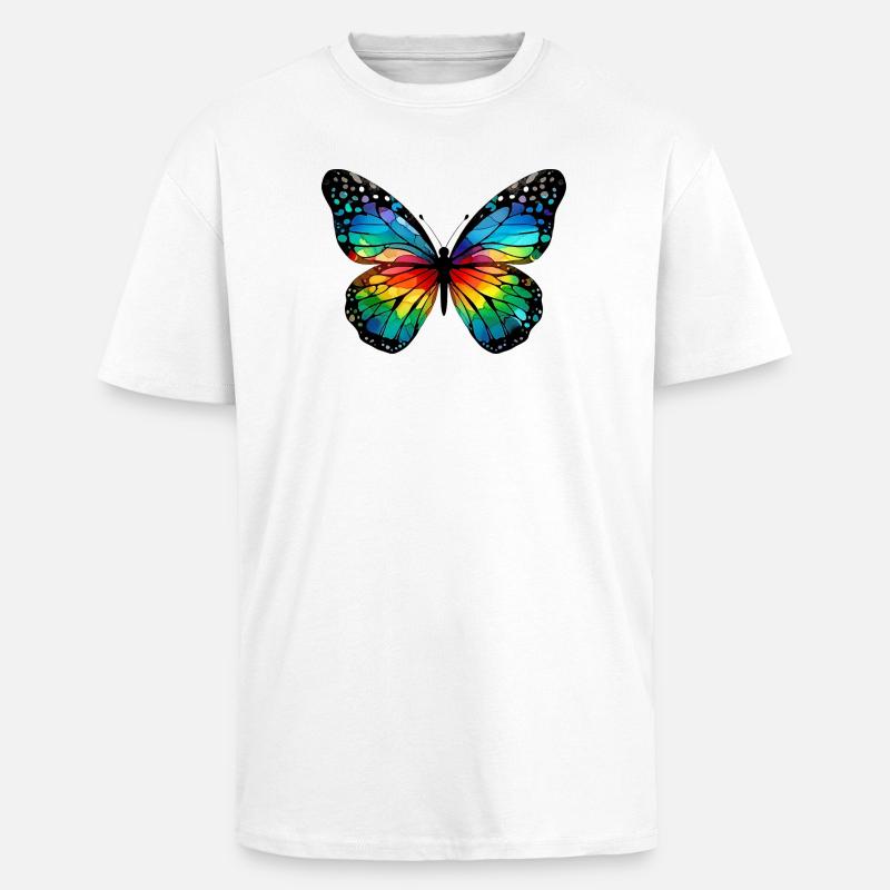 Papillon - T-shirt unisexe oversize épais - blanc