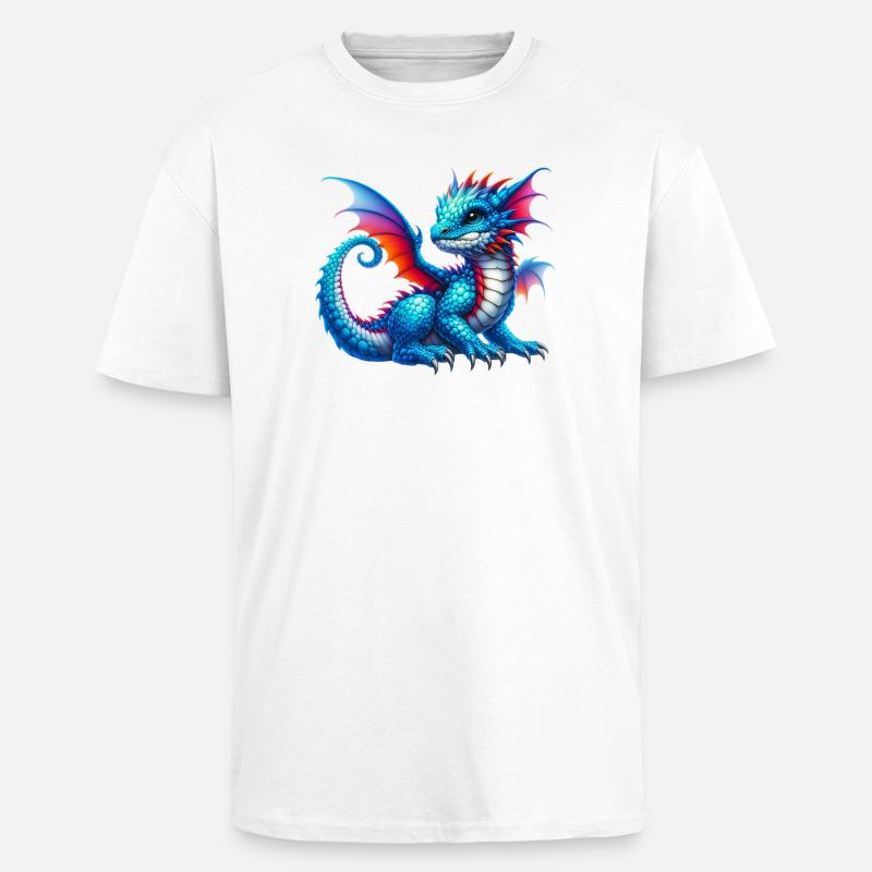 Dragon - Unisex Oversized Heavyweight T-shirt - white