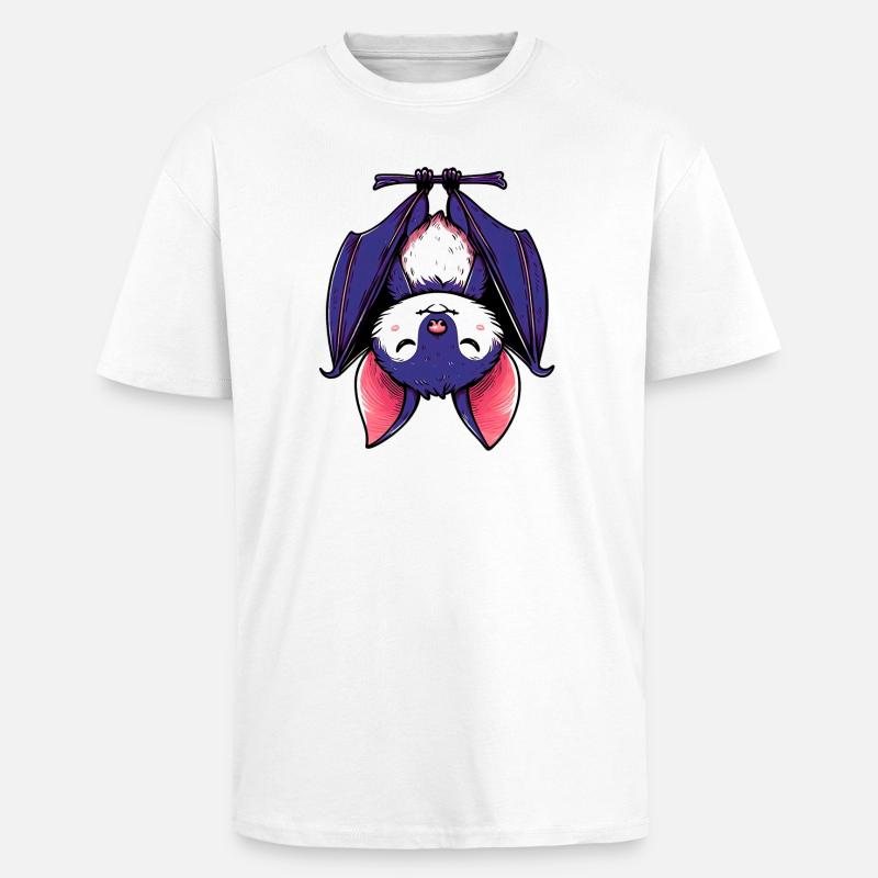 Fledermaus - Oversized Heavyweight Unisex T-Shirt - Weiß