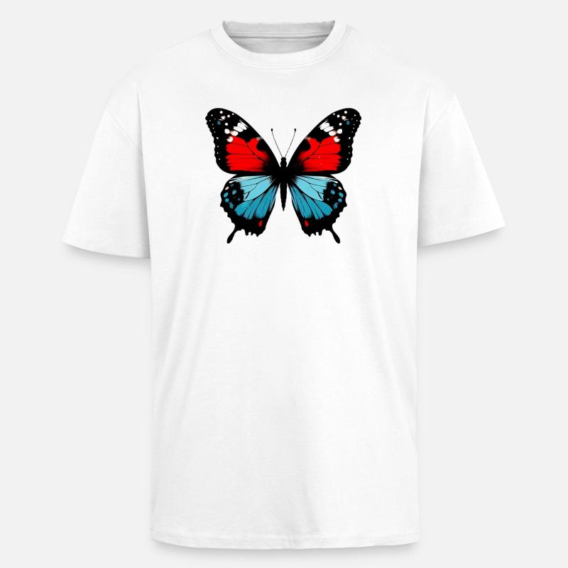 Papillon - T-shirt unisexe oversize épais - blanc
