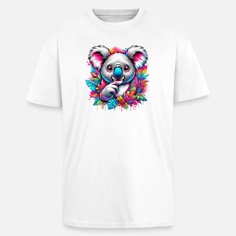 Koala - Oversized Heavyweight Unisex T-Shirt - Weiß