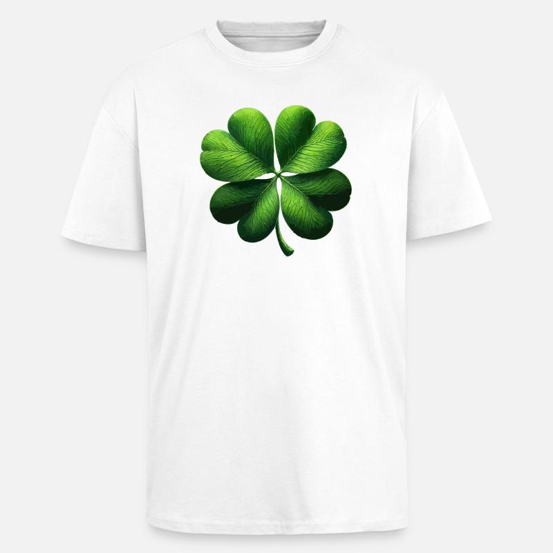 Vierblättriges Kleeblatt - Oversized Heavyweight Unisex T-Shirt - Weiß
