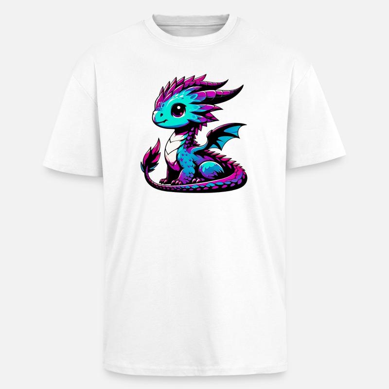 Drache - Oversized Heavyweight Unisex T-Shirt - Weiß