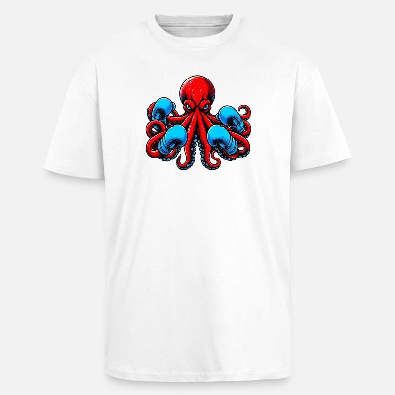 Octopus - Unisex Oversized Heavyweight T-shirt - white