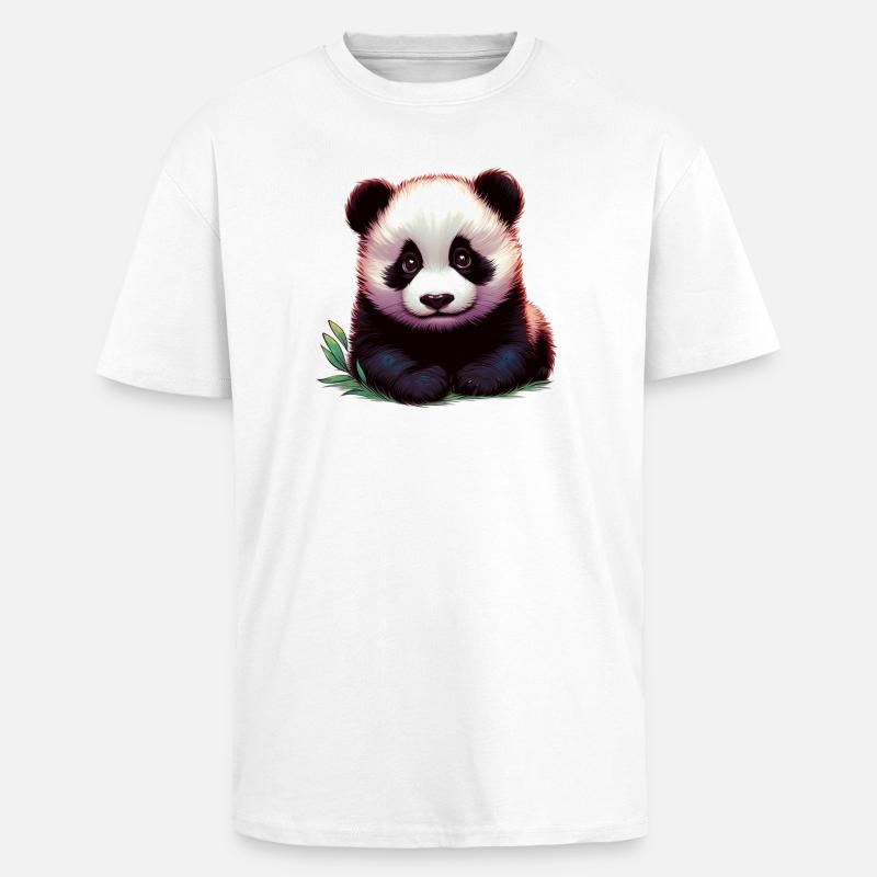 Panda - Unisex Oversized Heavyweight T-shirt - white