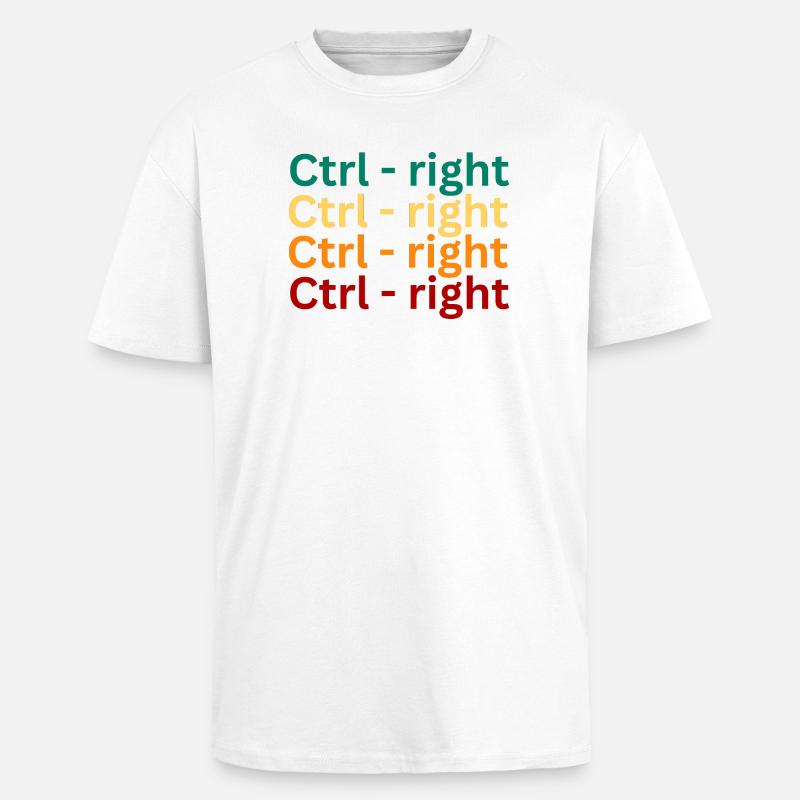 Keyboard Shortcut Pattern Design - Unisex Oversized Heavyweight T-shirt - white