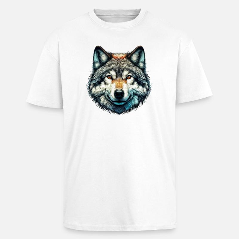 Wolf - Unisex Oversized Heavyweight T-shirt - white