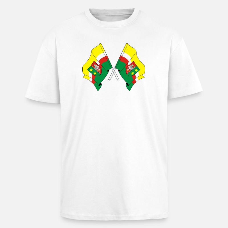 Two flags Lubusz - Unisex Oversized Heavyweight T-shirt - white