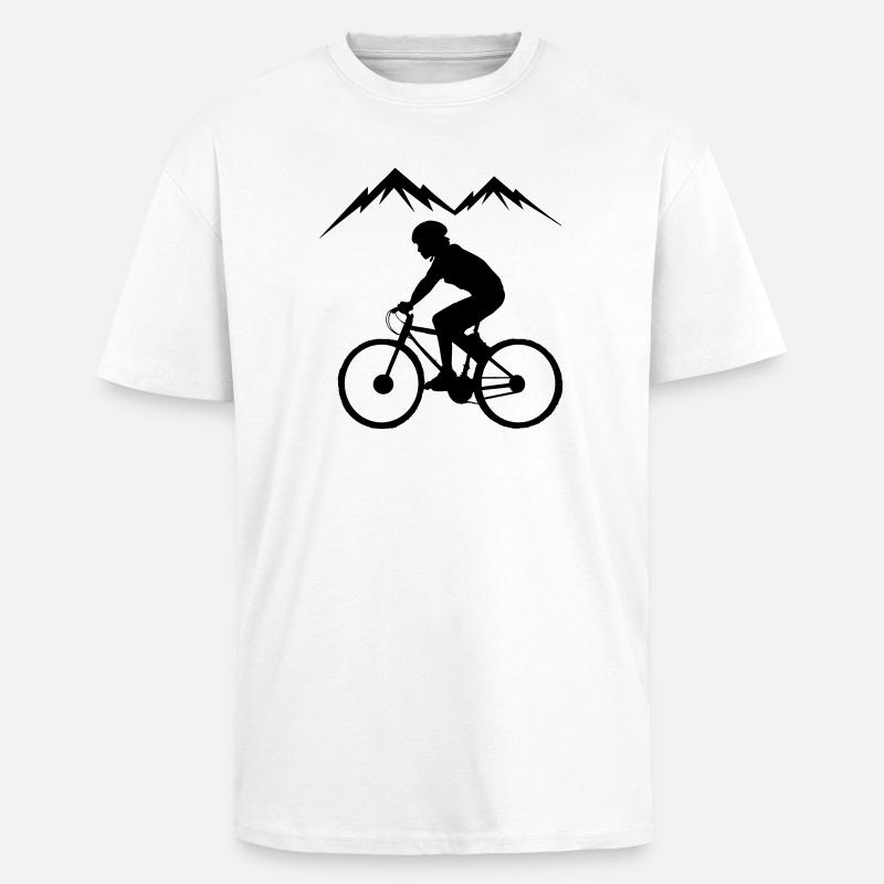 Biker-Berge Hintergrund - Oversized Heavyweight Unisex T-Shirt - Weiß