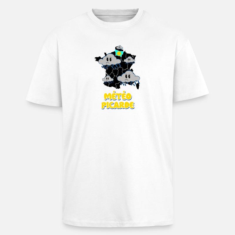 Météo picarde - T-shirt unisexe oversize épais - blanc