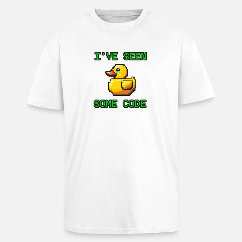 Pixel Duck J’ai vu du code - T-shirt unisexe oversize épais - blanc