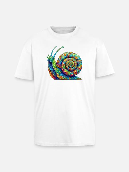Escargot - T-shirt unisexe oversize épais - blanc