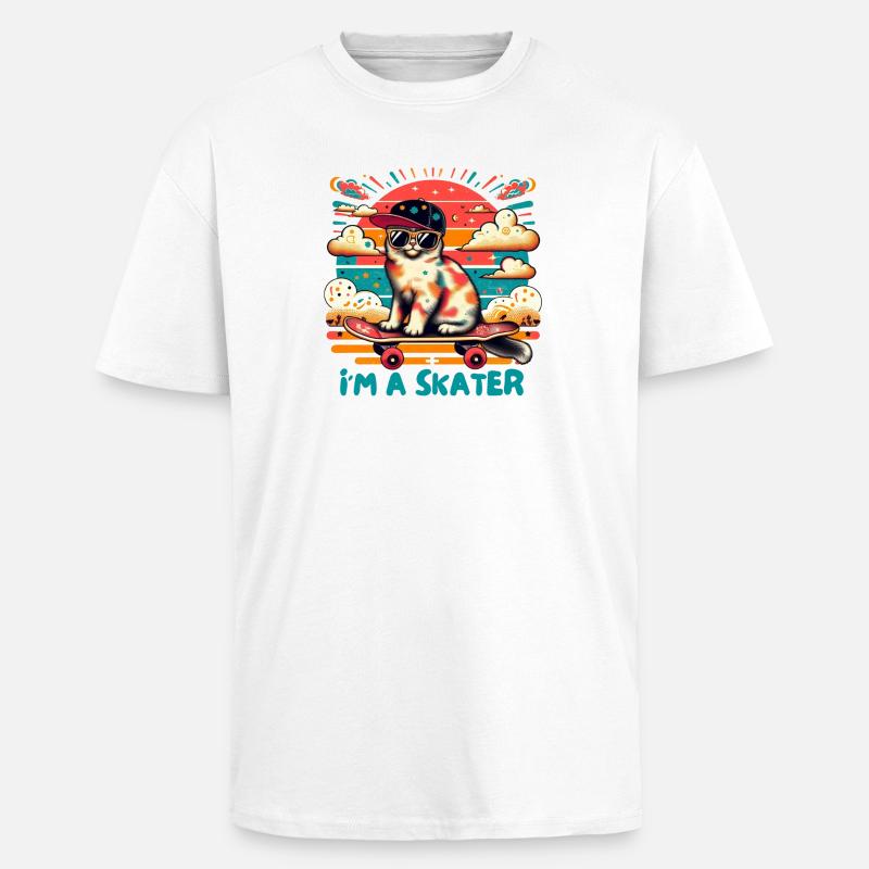 Ich bin ein Skater - Oversized Heavyweight Unisex T-Shirt - Weiß