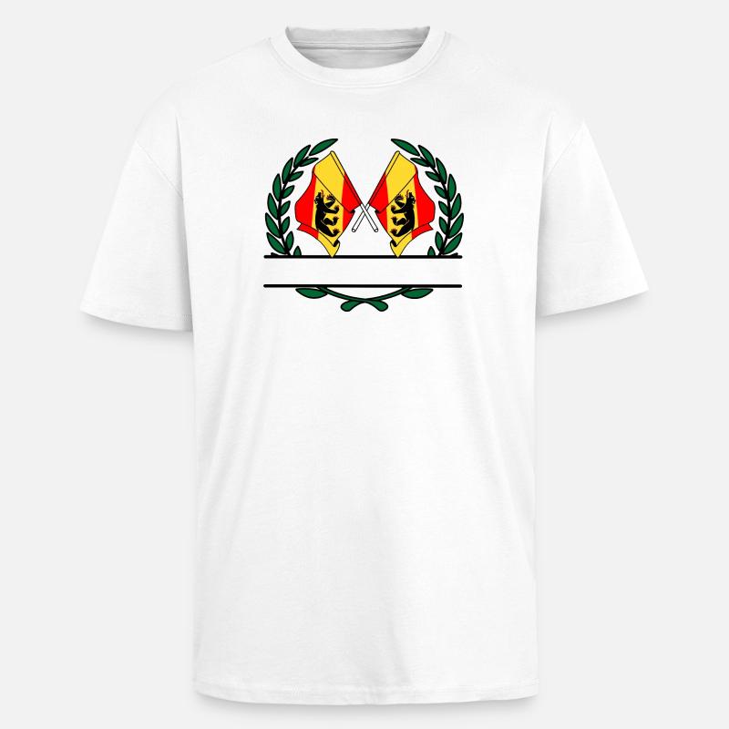 Fahnen Bern Schweiz Lorbeerkranz Banner - Oversized Heavyweight Unisex T-Shirt - Weiß