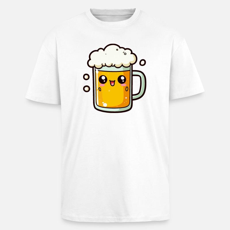 Comic Bier - Oversized Heavyweight Unisex T-Shirt - Weiß