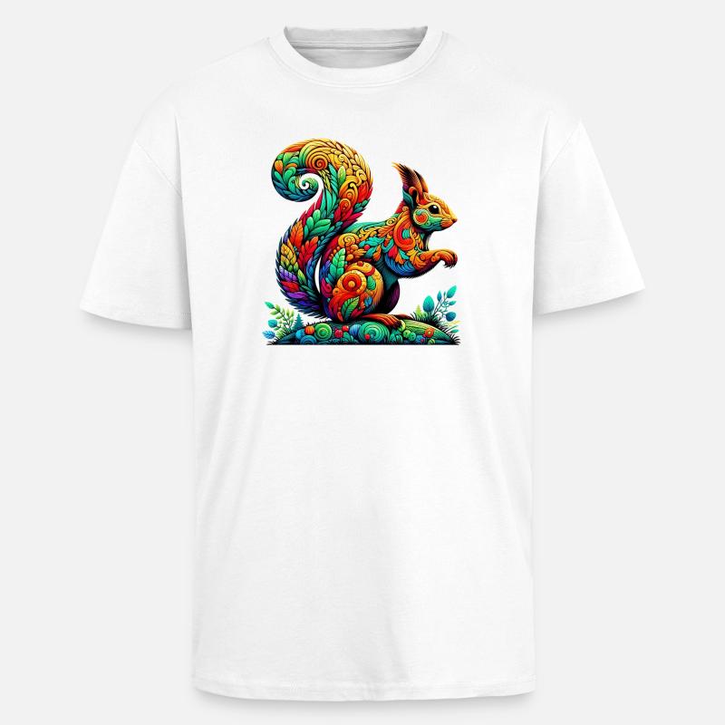 Eichhörnchen - Oversized Heavyweight Unisex T-Shirt - Weiß