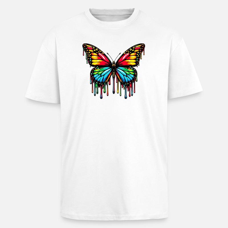 Papillon - T-shirt unisexe oversize épais - blanc