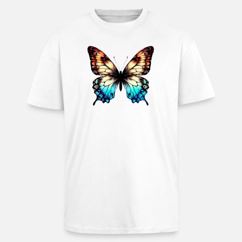 Butterfly - Unisex Oversized Heavyweight T-shirt - white