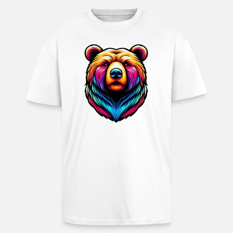 Bär - Oversized Heavyweight Unisex T-Shirt - Weiß