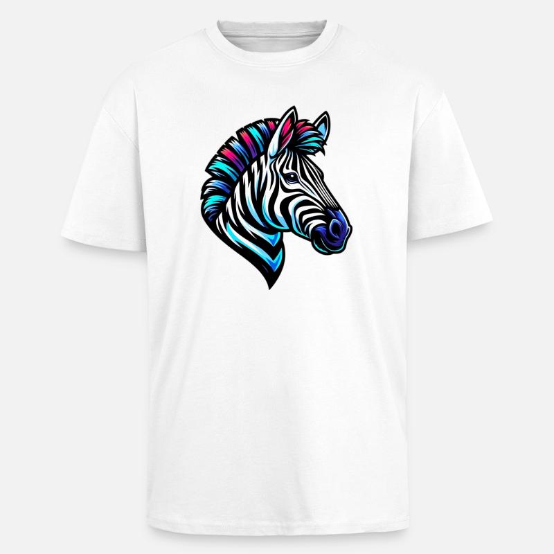 Zebra - Unisex Oversized Heavyweight T-shirt - white