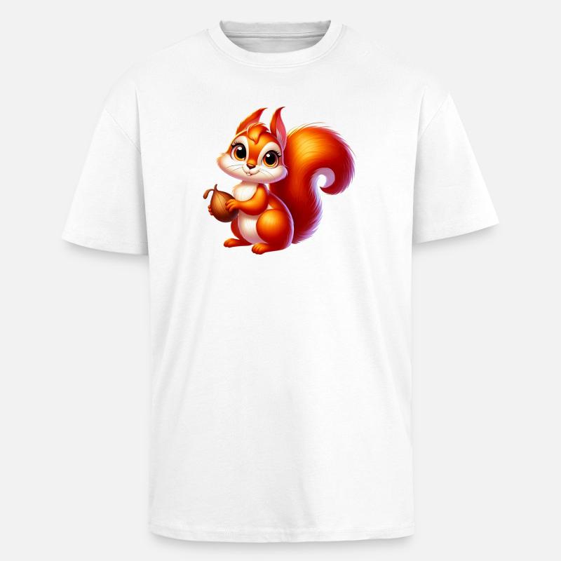 Eichhörnchen - Oversized Heavyweight Unisex T-Shirt - Weiß