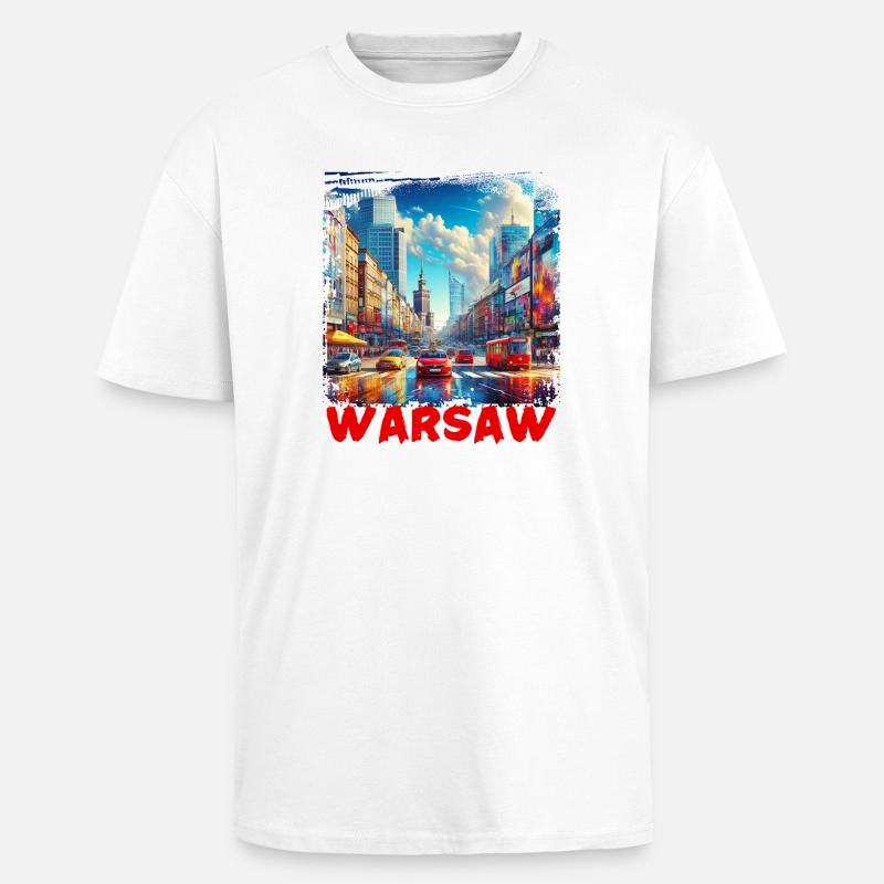 Varsovie - T-shirt unisexe oversize épais - blanc