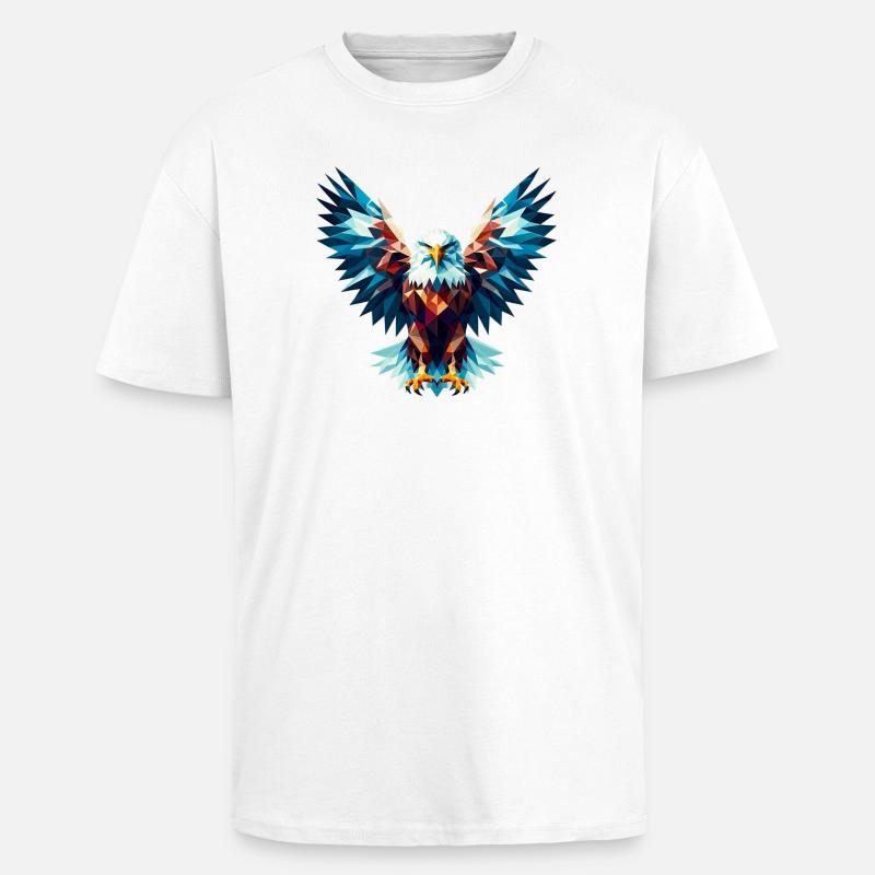Polygonal Eagle - Unisex Oversized Heavyweight T-shirt - white