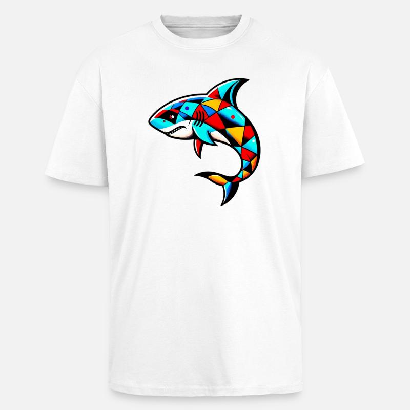 Harlekin haj - Tyk Oversize T-shirt - hvid
