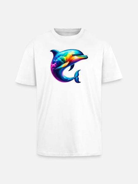 Dolphin - Unisex Oversized Heavyweight T-shirt - white
