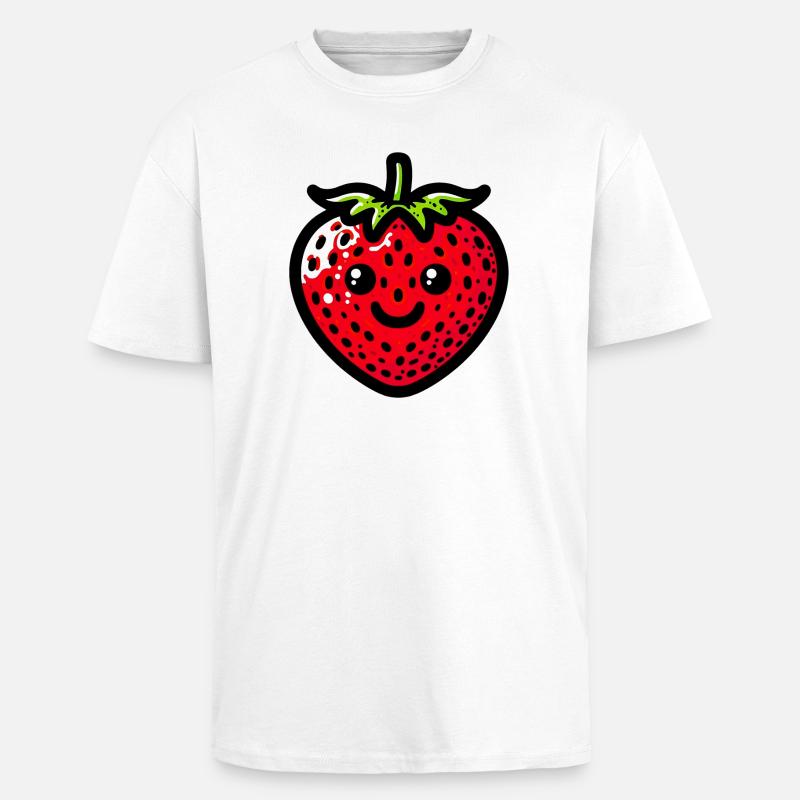 Erdbeeren Erdbeeren - Oversized Heavyweight Unisex T-Shirt - Weiß