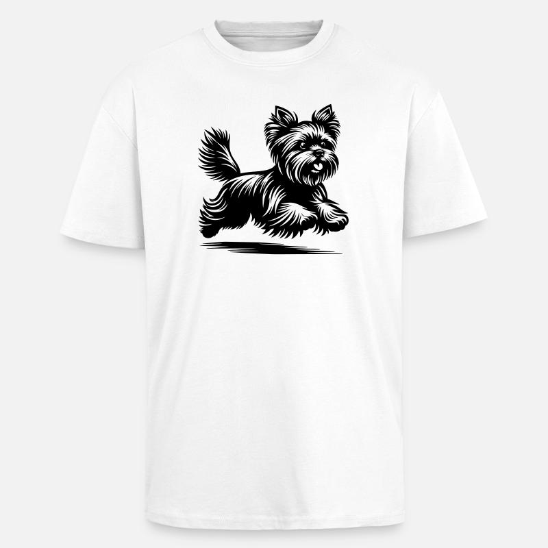 Yorkshire Terrier - T-shirt unisexe oversize épais - blanc