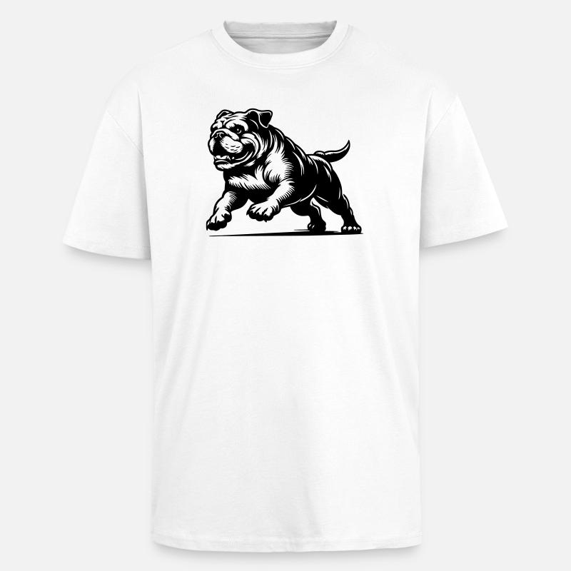 Bouledogue anglais - T-shirt unisexe oversize épais - blanc