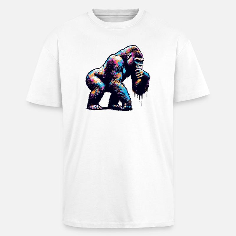 Gorilla - Oversized Heavyweight Unisex T-Shirt - Weiß