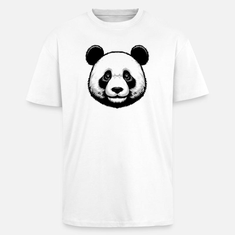 Panda - Oversized Heavyweight Unisex T-Shirt - Weiß