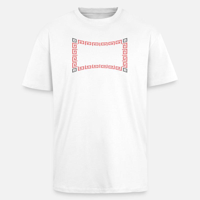 Frame pattern red - Unisex Oversized Heavyweight T-shirt - white