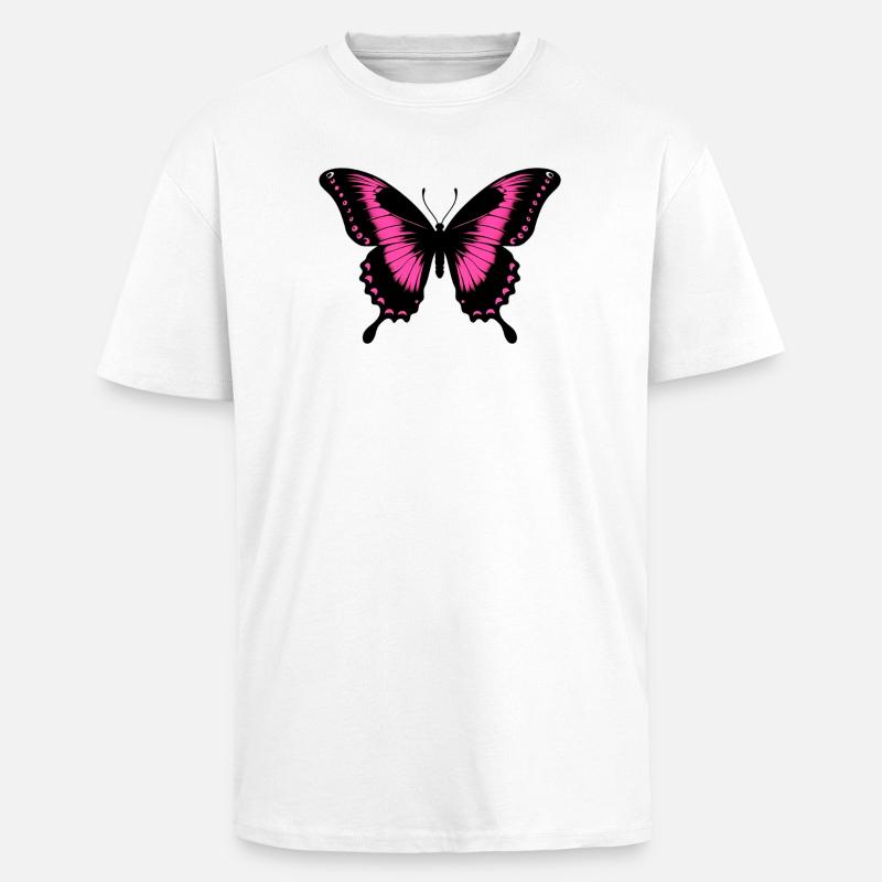 Papillon - T-shirt unisexe oversize épais - blanc