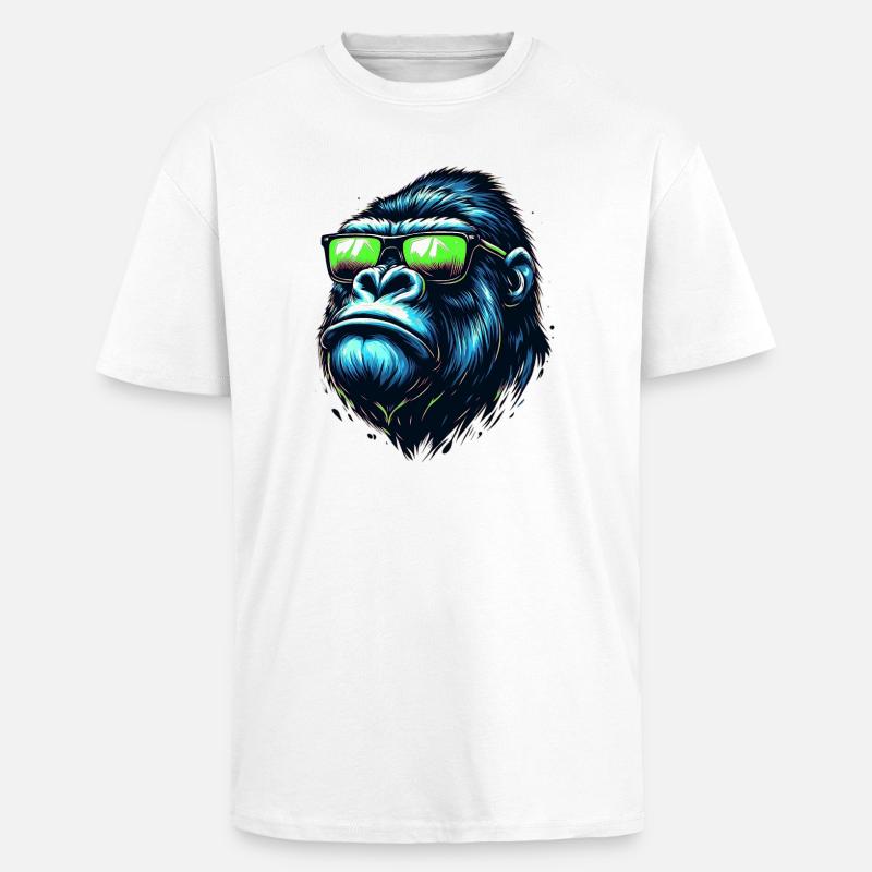 Gorilla - Oversized Heavyweight Unisex T-Shirt - Weiß