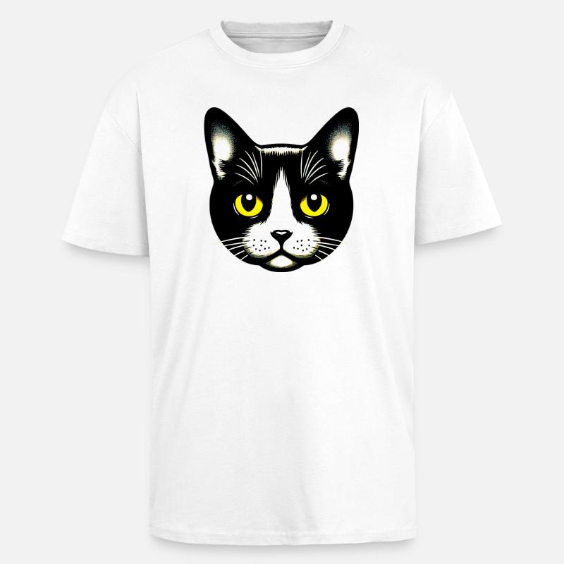 Katze - Oversized Heavyweight Unisex T-Shirt - Weiß