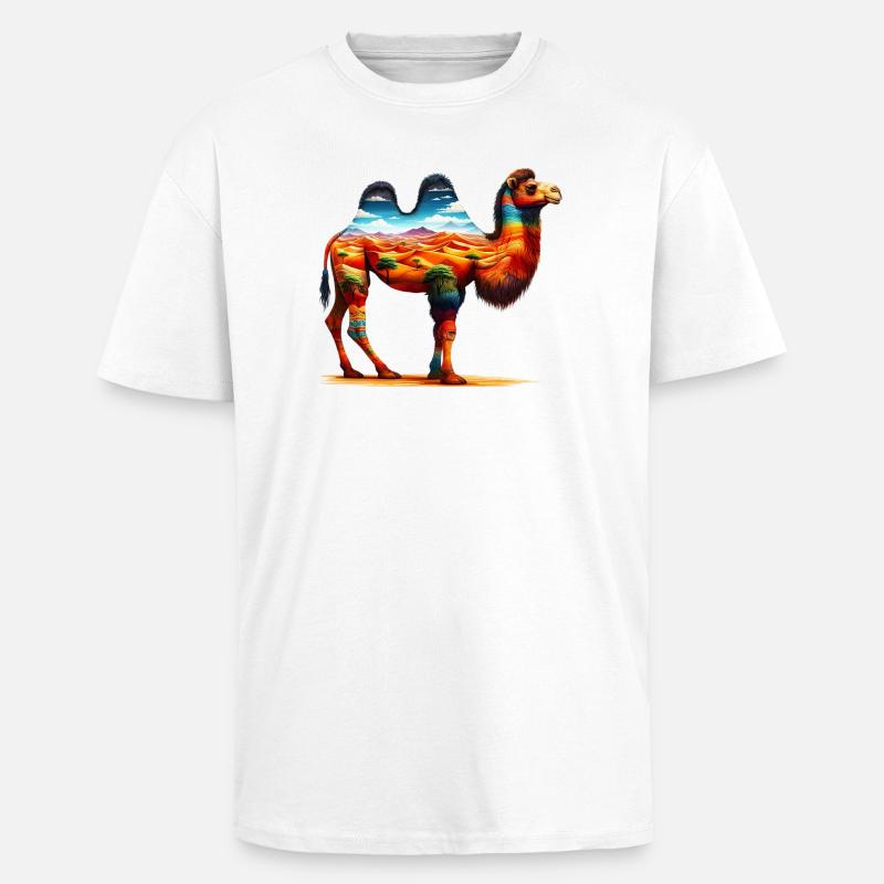 Kamel - Oversized Heavyweight Unisex T-Shirt - Weiß