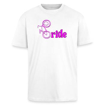 FAHRRAD RADFAHREN BRAUT - Oversized Heavyweight Unisex T-Shirt - Weiß - Vorne - Alina (178cm) & Michal (187cm)