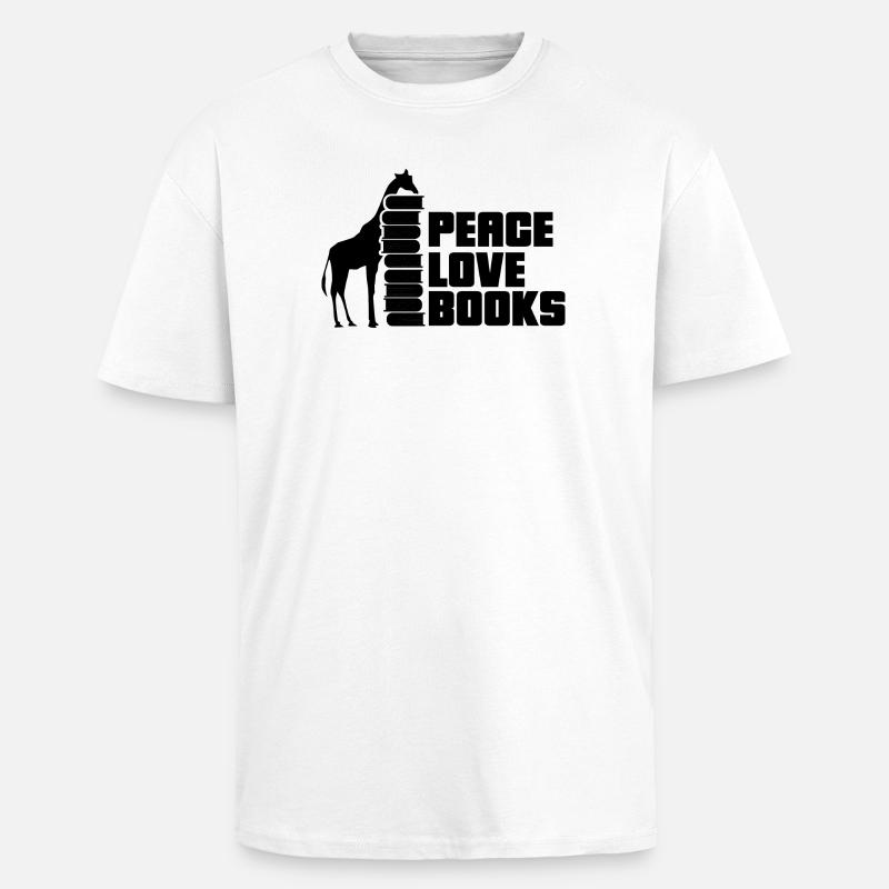 Lesen Bücher Buch Giraffe - Oversized Heavyweight Unisex T-Shirt - Weiß