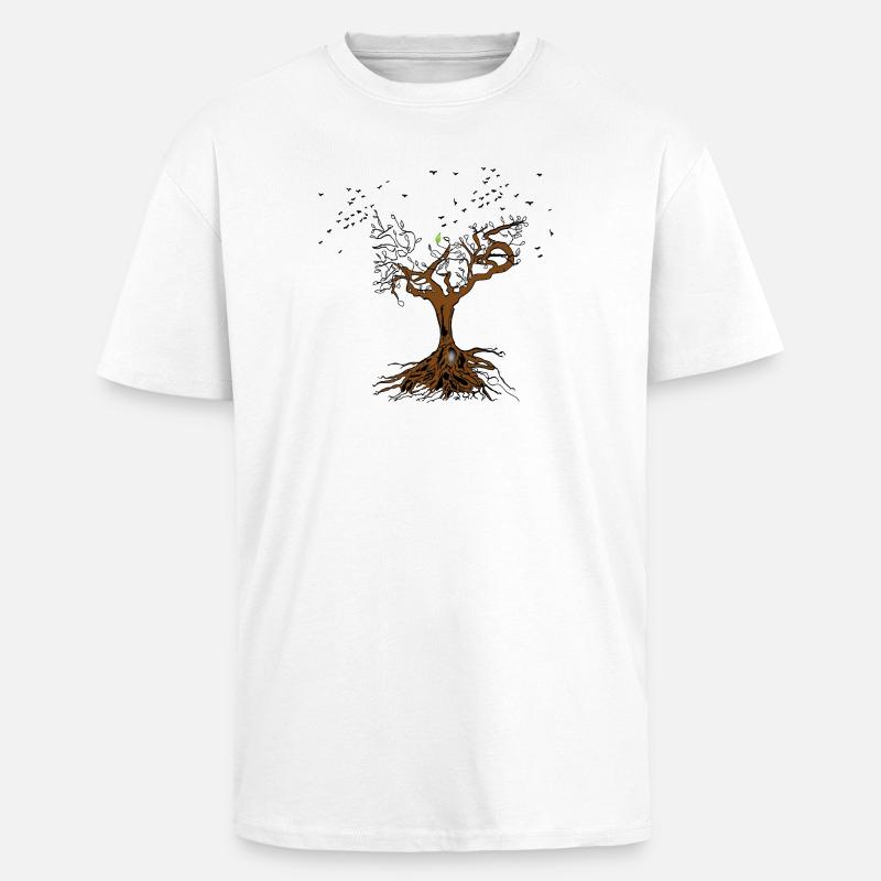 Lebensbaum - Oversized Heavyweight Unisex T-Shirt - Weiß