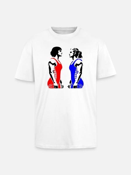 Women's Wrestling - Unisex Oversized Heavyweight T-shirt - white