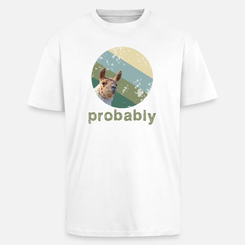 Alpaka - Oversized Heavyweight Unisex T-Shirt - Weiß