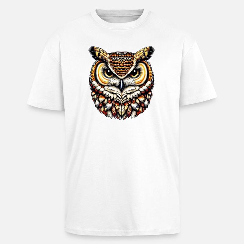 Owl - Unisex Oversized Heavyweight T-shirt - white