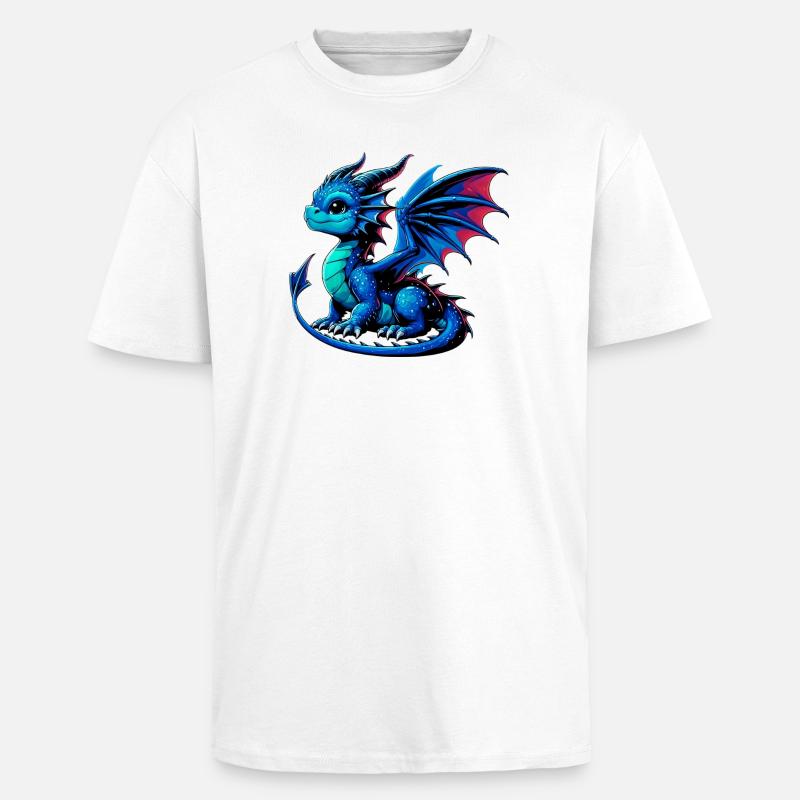 Drache - Oversized Heavyweight Unisex T-Shirt - Weiß