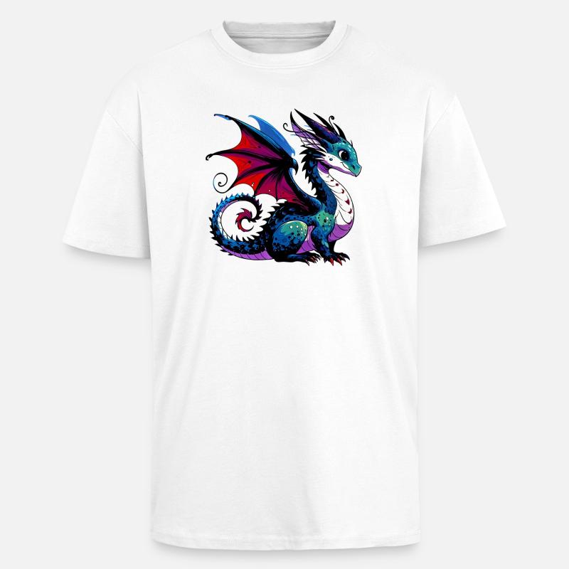 Drache - Oversized Heavyweight Unisex T-Shirt - Weiß