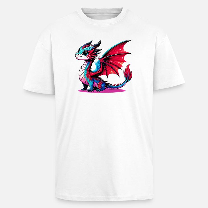 Drache - Oversized Heavyweight Unisex T-Shirt - Weiß